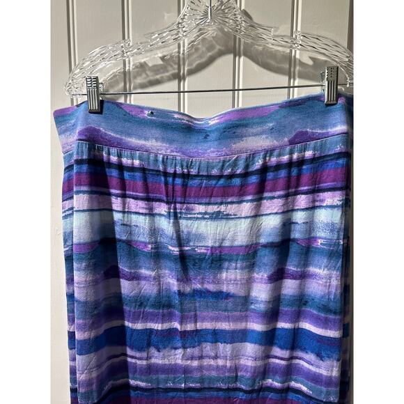 Plus Size Multi-Color Striped Double Split Maxi Skirt, Size XXL (20), Pre-Owned - Picture 3 of 4
